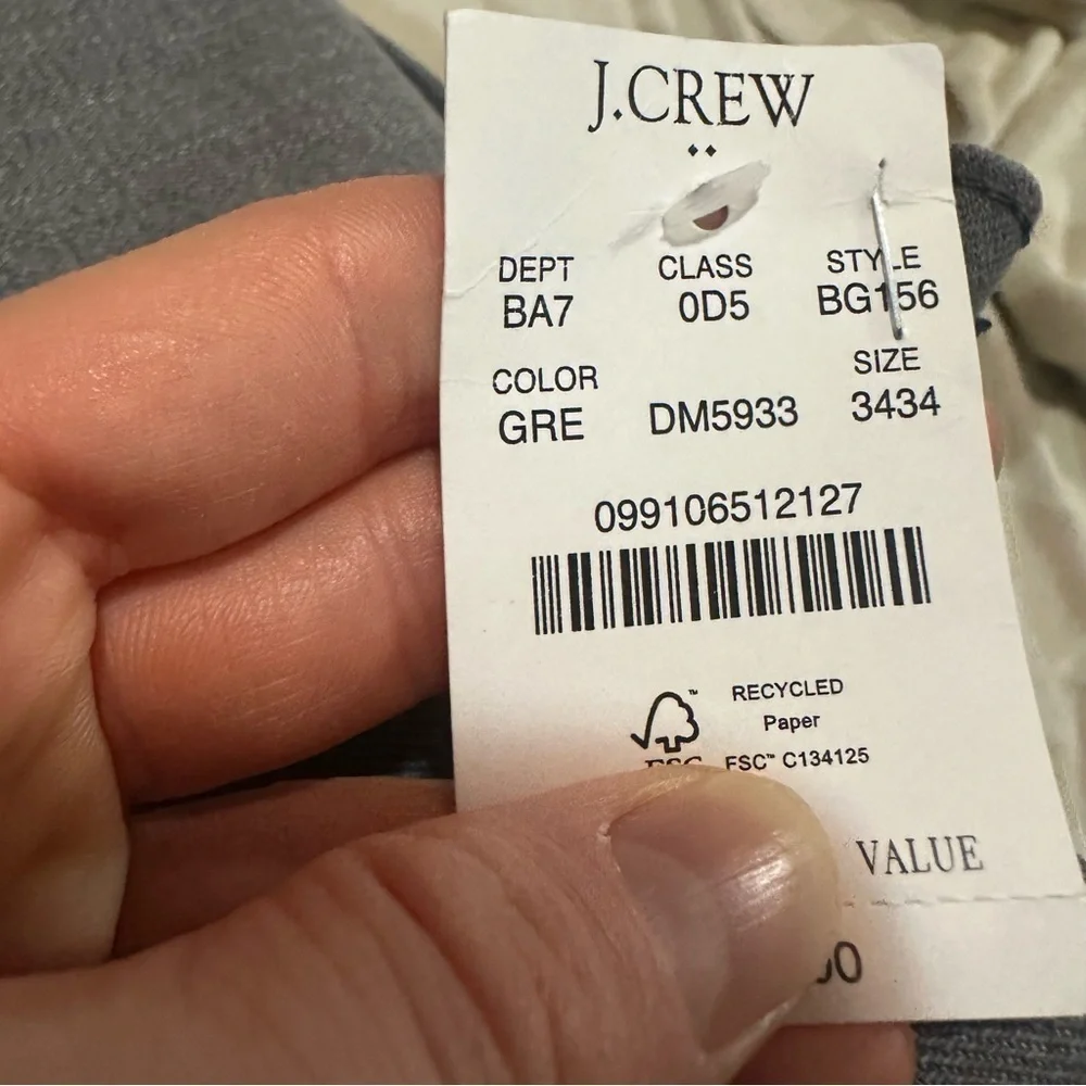J crew Straight-fit grey jean in signature flex